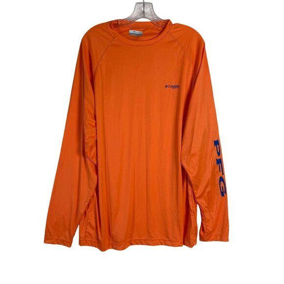 Columbia PFG Terminal Tackle Shirt Mens L Orange Long Sleeve Moisture Wicking - Picture 16 of 16